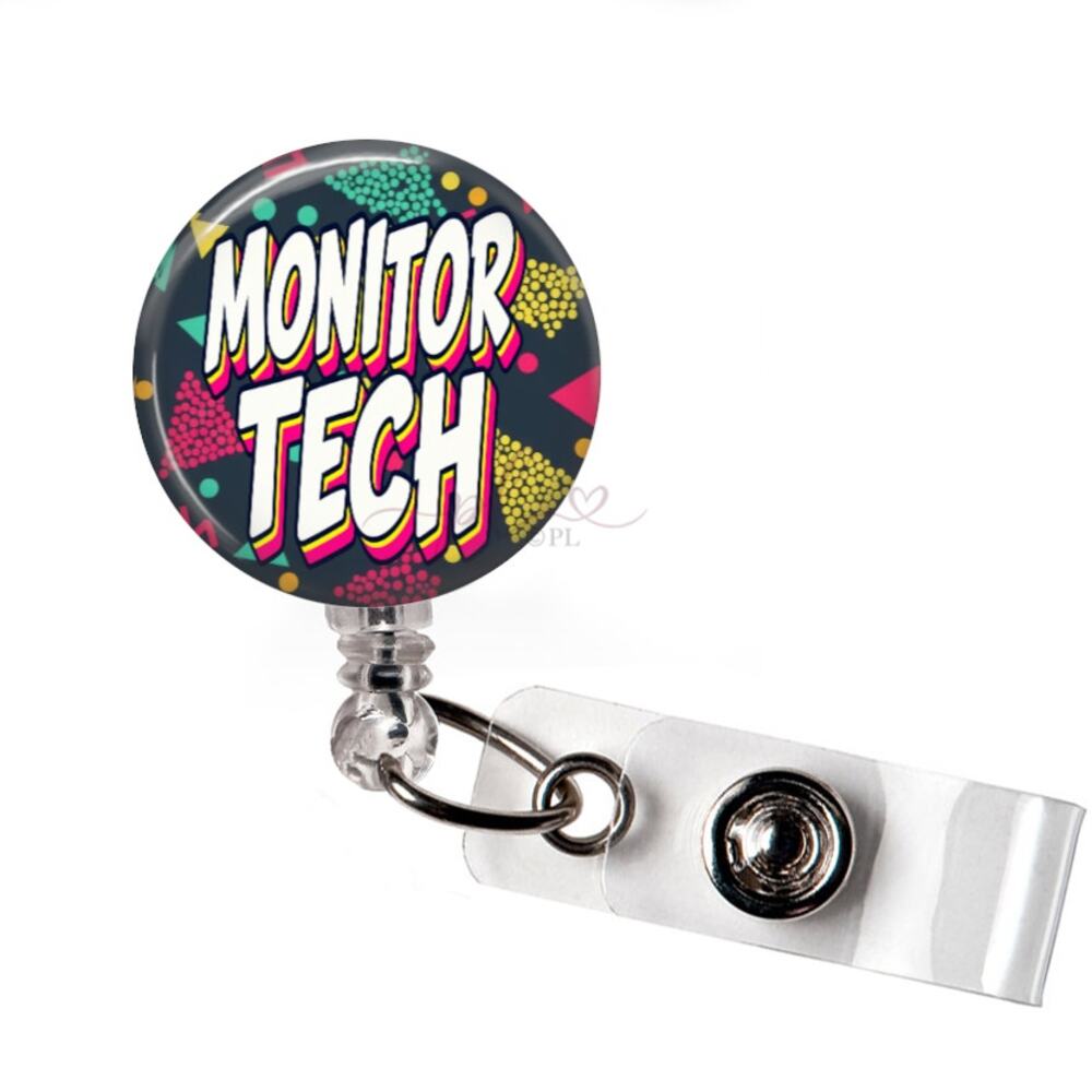 Monitor Tech Badge Reel Cardiac Monitor Technician Telemetry Tech ID Holder